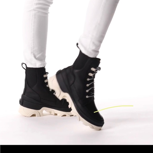 SOREL BREX BOOT LACE WP BLACK/White Size:8 - Picture 5 of 7